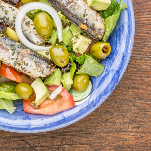 Lunch salade met sardines en olijven How2behealthy
