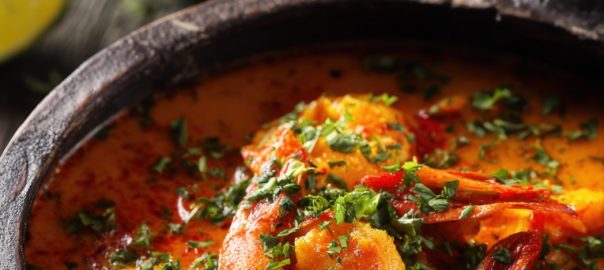 Thaise rode curry met garnalen