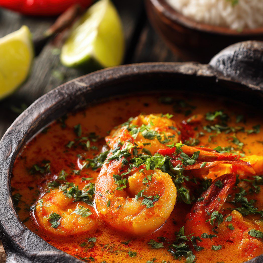 Thaise rode curry met garnalen